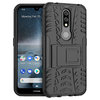 Dual Layer Rugged Tough Shockproof Case & Stand for Nokia 4.2 - Black